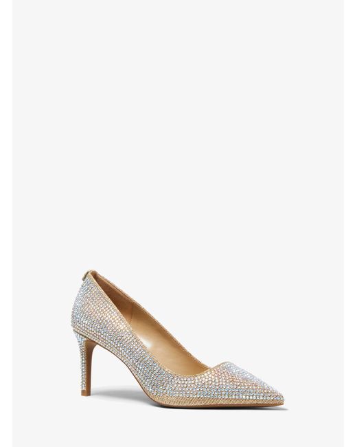 Zapato de salón Alina Flex de malla de cadena brillante con adorno de cristal MICHAEL Michael Kors de color White