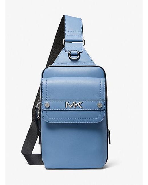 Michael Kors Blue Varick Medium Leather Sling Pack for men