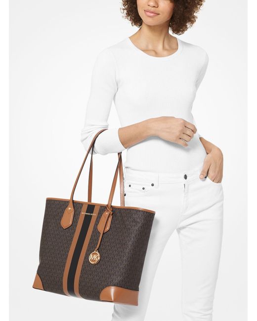 michael kors eva stripe tote