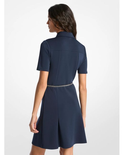 MICHAEL Michael Kors Blue Mk Scuba Belted Dress