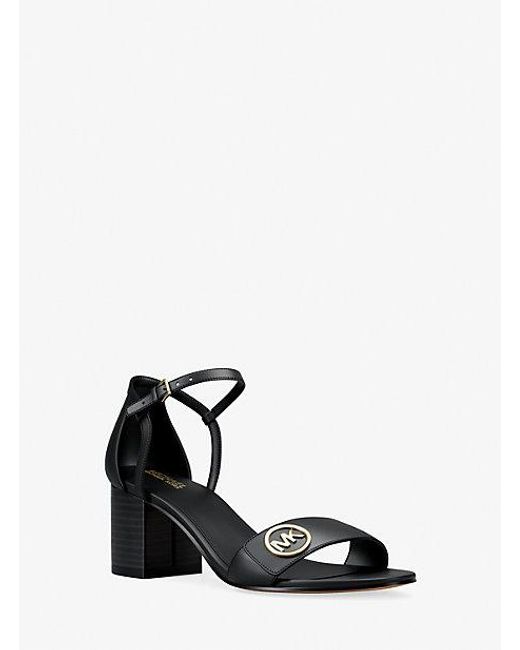Michael Kors White Hannah Block Heel Sandal