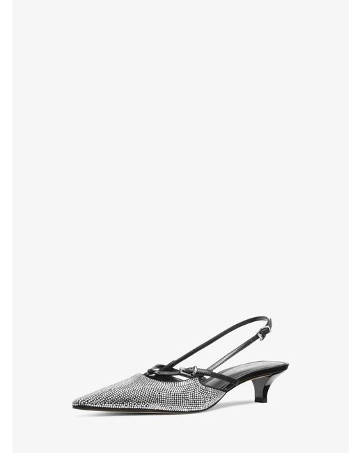 MICHAEL Michael Kors White Mk Selina Embellished Slingback Pump