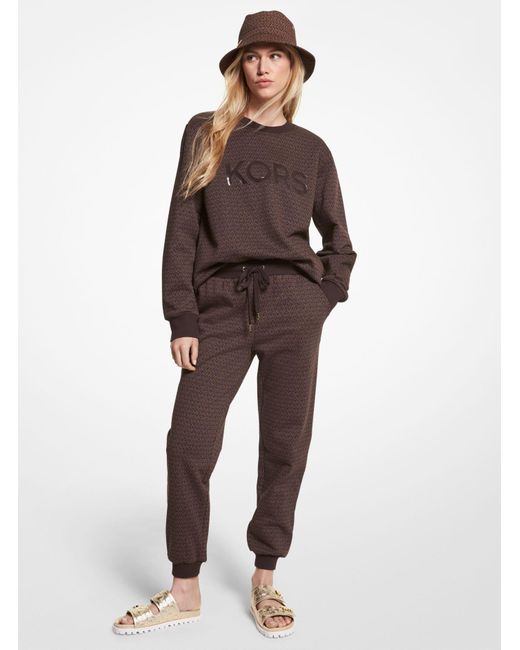 Michael Kors Logo Print Cotton Terry Joggers Lyst