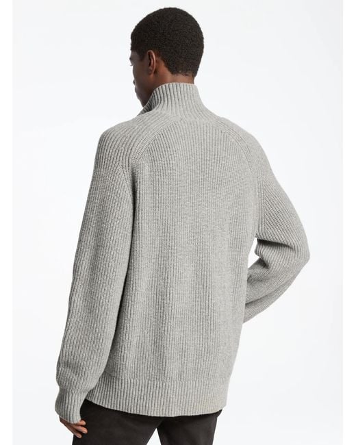Michael Kors Gray Mk Wool Blend Zip-Up Jumper for men
