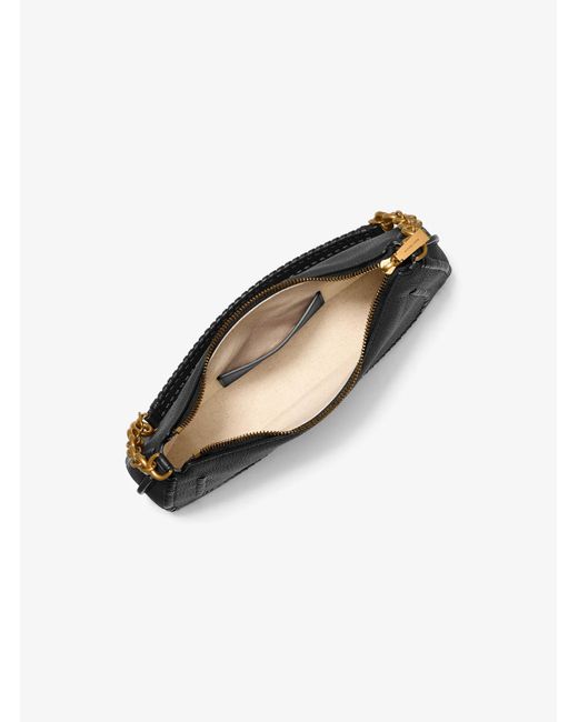 MICHAEL Michael Kors Black Mk Nolita Medium Pebbled Leather Chain Pochette