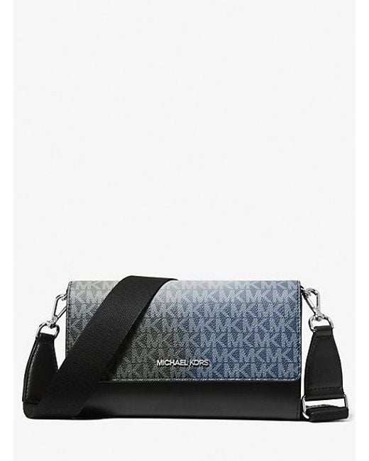 Michael Kors Black Jet Set Large Ombré Signature Logo Crossbody Bag