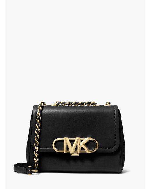 Michael Kors Parker Medium Leather Shoulder Bag in Black Lyst