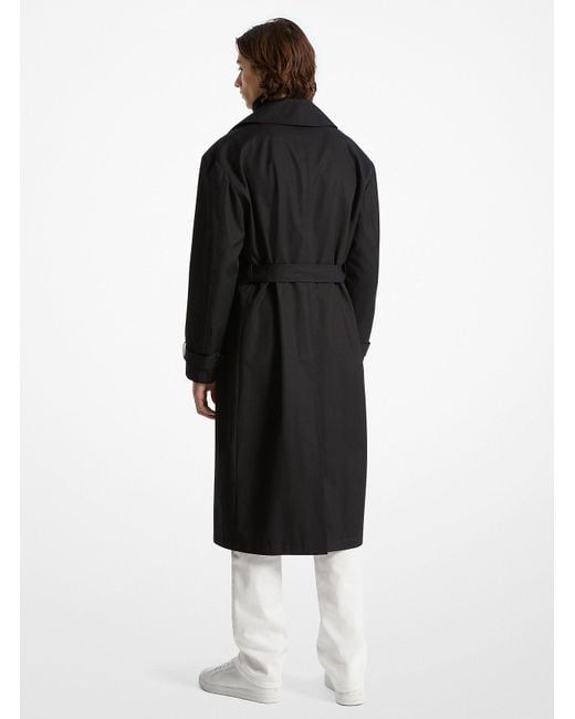 Michael Kors Black Mk Oversized Cotton Trench Coat for men