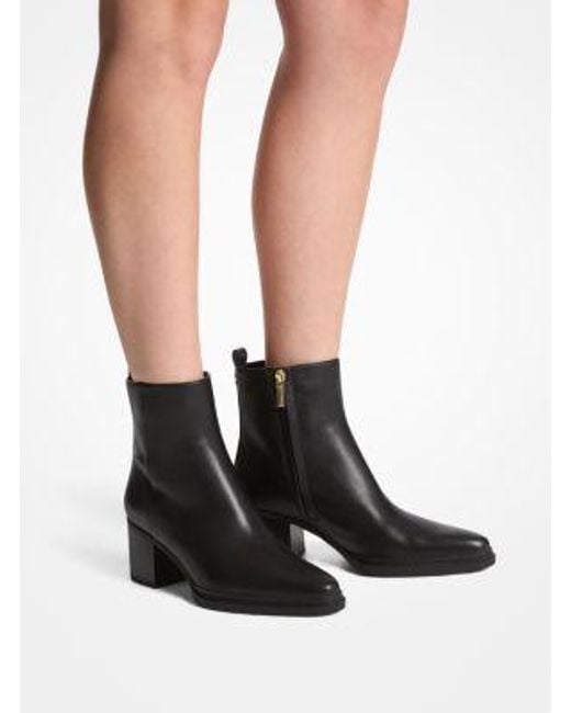 MICHAEL Michael Kors Black Mk Lex Leather Boot