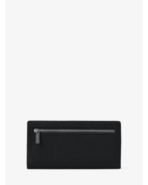 Michael Kors Black Carson Large Pebbled Leather Wallet