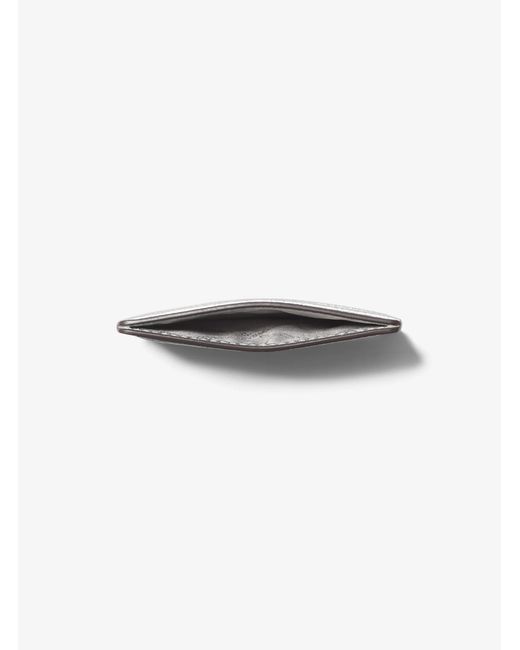 MICHAEL Michael Kors White Jet Set Small Metallic Leather Card Case