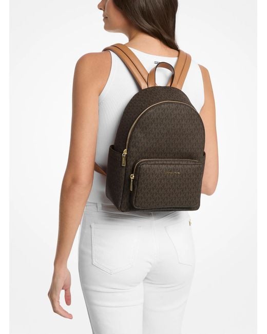 MICHAEL Michael Kors Brown Mk Tanner Medium Signature Logo Backpack