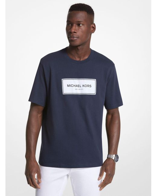 T-shirt oversize in cotone con logo di Michael Kors in Blue da Uomo