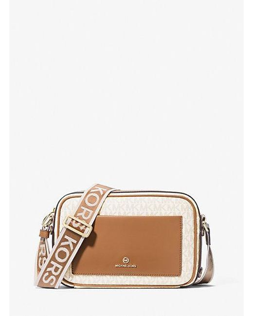 Michael Kors Natural Maeve Large Signature Crossbody Bag