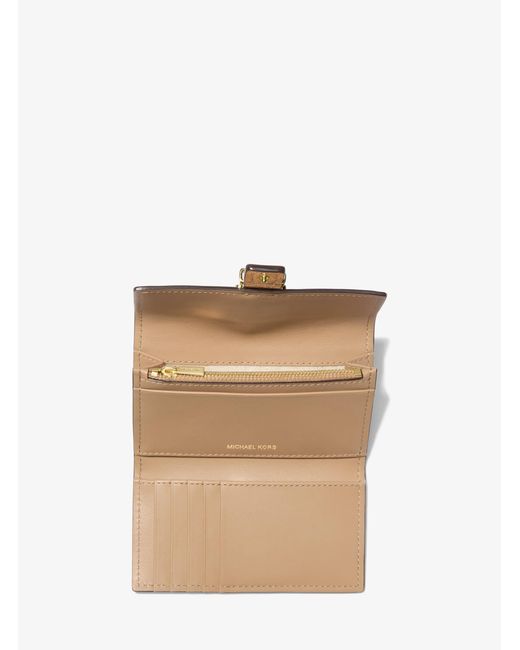 MICHAEL Michael Kors Natural Mk Nolita Medium Metallic Crackled Leather Tri-Fold Wallet