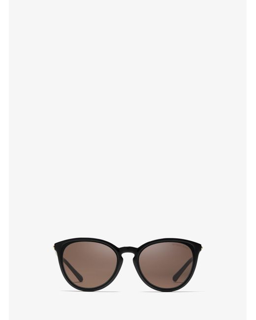 Michael Kors Mk2080u 333273 56 Mm Black/brown Solid Round Sunglasses For + Free Complimentary Eyewear Kit