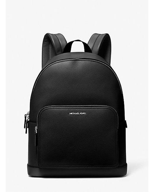 Michael Kors Black Cooper Pebbled Leather Commuter Backpack for men