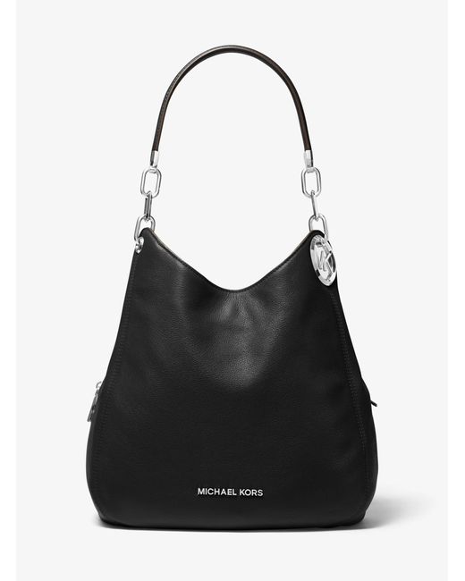 MICHAEL Michael Kors Black Lillie Large Pebbled Leather Shoulder Bag