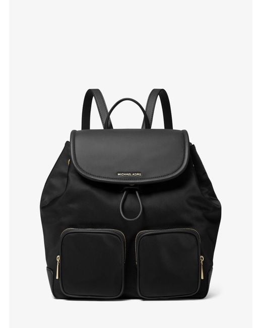 Michael Kors Black Mk Cara Large Nylon Backpack for men