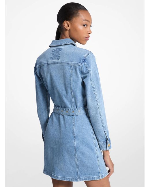 MICHAEL Michael Kors Blue Mk Denim Belted Mini Dress