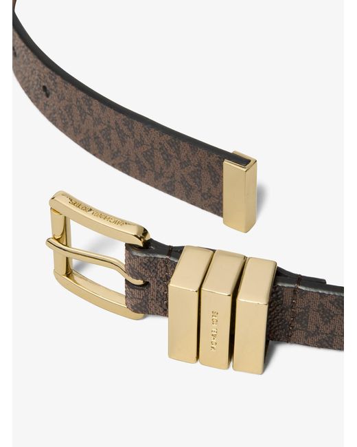 MICHAEL Michael Kors White Mk Signature Logo Belt for men