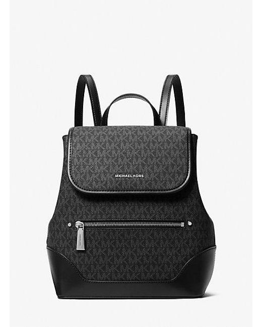 Michael Kors Black Harrison Medium Logo Backpack