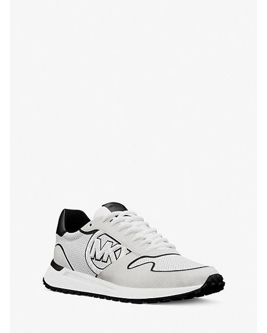 Michael Kors White Dax Mixed-Media Trainer for men