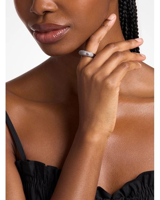 Michael Kors White Pavé Square Ring