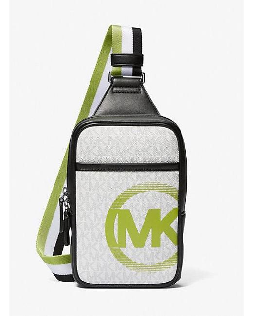 Michael Kors White Cooper Medium Signature Logo Sling Pack for men