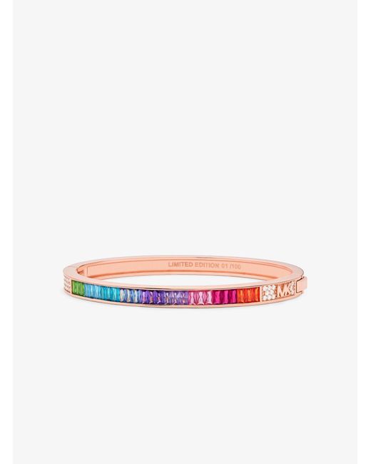 Michael Kors Pride Limitededition 14k Rose Goldplated Rainbow Pavé