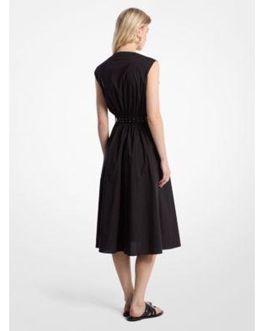 michael kors stretch cotton poplin cutout dress Stretch Cotton Poplin Cutout Dress
