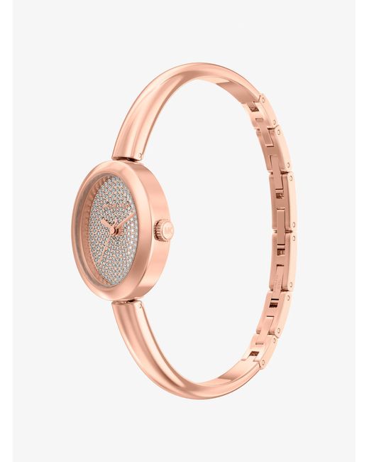 Michael Kors White Petite Maude-Tone Bangle Watch