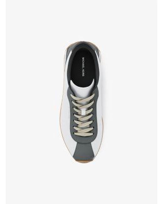 Michael Kors White Rhodes Mixed-Media Trainer for men