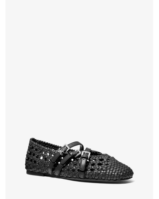 MICHAEL Michael Kors White Mk Indy Flex Woven Ballet Flat