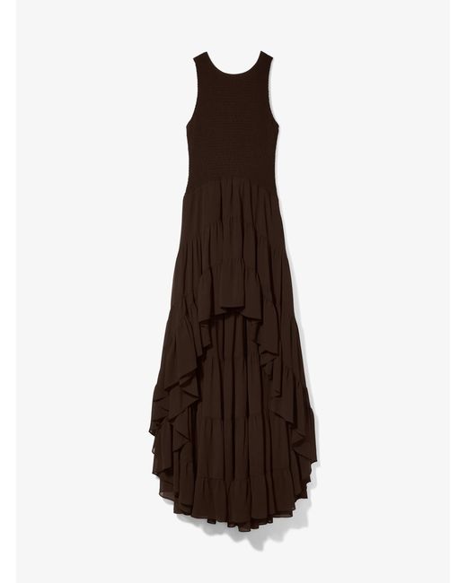 MICHAEL Michael Kors Brown High Low Smock Maxi Dress