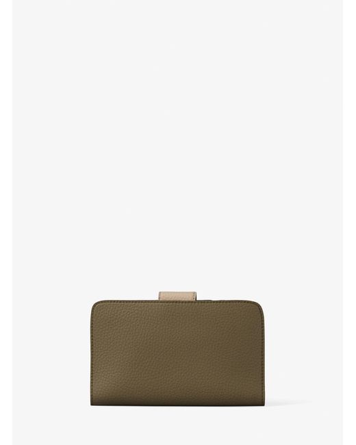 MICHAEL Michael Kors Natural Mk Pop Charm Medium Color-Block Pebbled Leather Logo Wallet