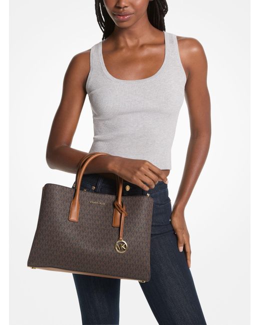 Bolso satchel Ruthie grande con logotipo MICHAEL Michael Kors de color Brown