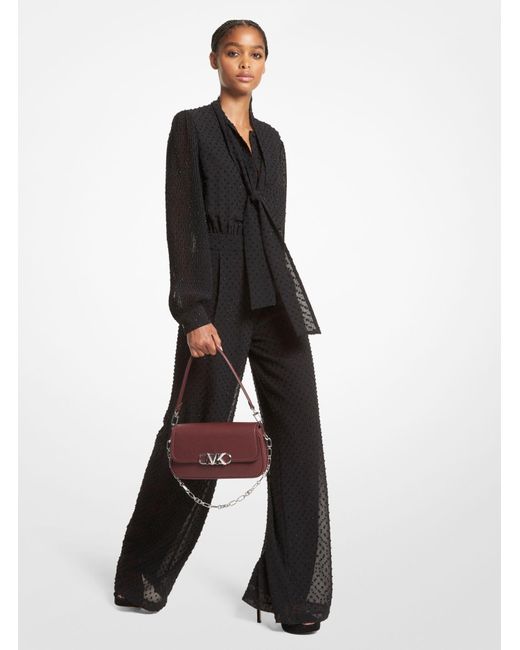 Michael Kors Synthetic Dot Fil Coupé Jumpsuit in Black | Lyst