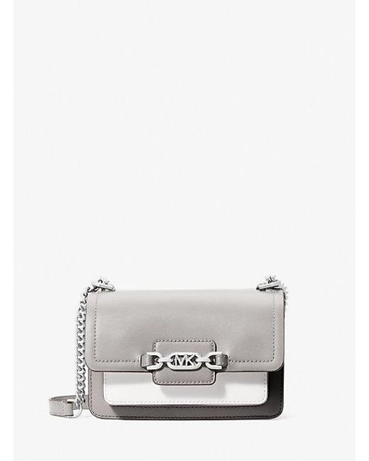 MICHAEL Michael Kors White Mk Heather Extra-Small Logo Crossbody Bag