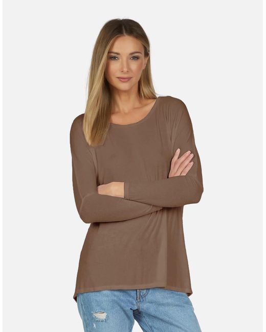 Michael Lauren Brown Hunter Core Draped Tee