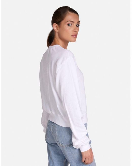 Michael Lauren White Exon Crop Pullover