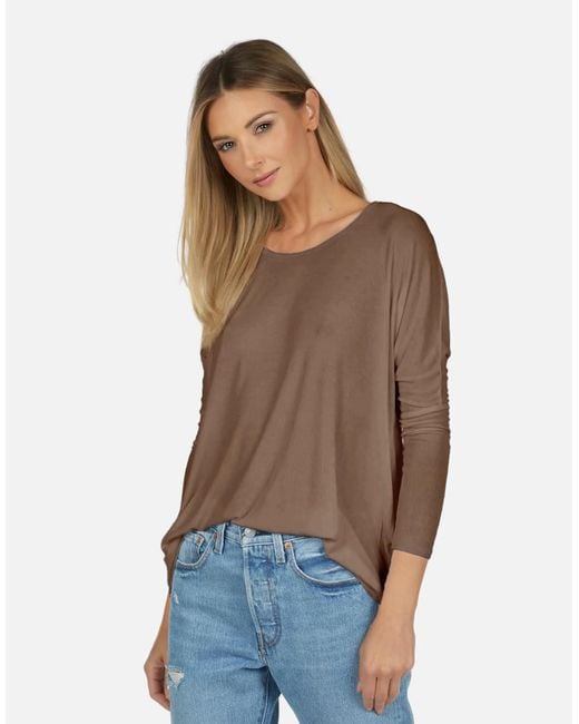 Michael Lauren Brown Hunter Core Draped Tee