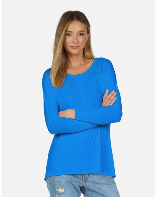 Michael Lauren Hunter Core Draped Tee in Blue Lyst