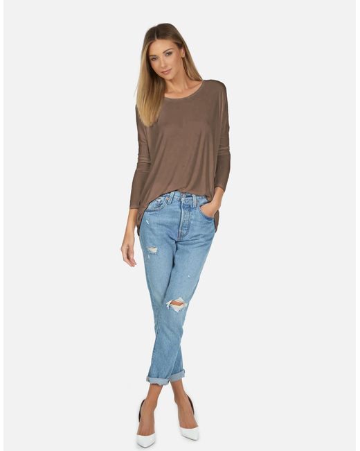Michael Lauren Brown Hunter Core Draped Tee