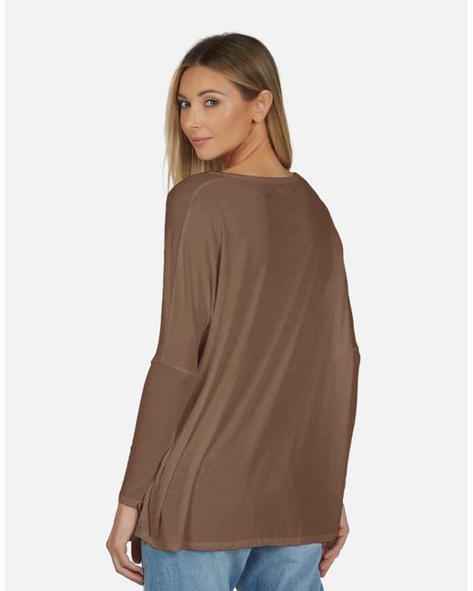 Michael Lauren Brown Hunter Core Draped Tee