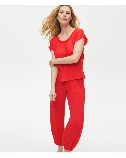 Michael Stars Elsa Gauze Jogger in Red - Lyst