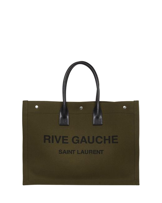 Saint Laurent Green Noè Rive Gauche Tote Bag for men