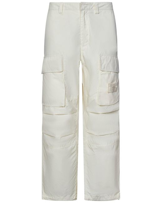 Stone Island White Trousers for men