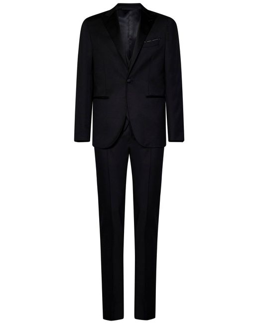 Franzese Collection Black Franzese Napoli Tom Ford Model Suit for men