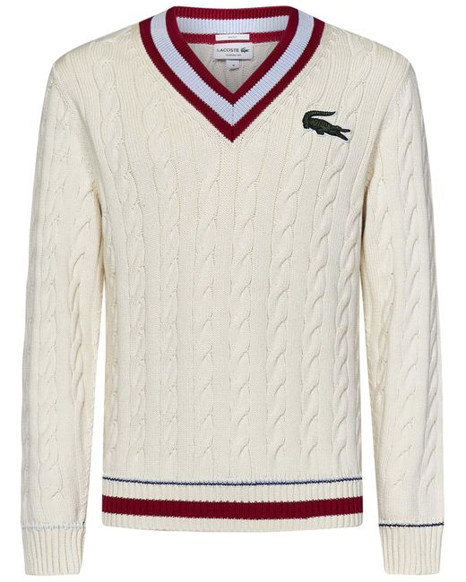 Lacoste White Sweater for men